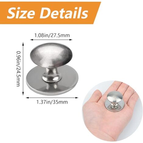 AlwaysH 4 Pack Stainless Steel Self-Adhesive Sliding Door Drawer Knobs with Mounting Screws for Glass Cabinet (35mm x 25mm)