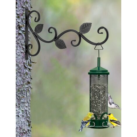 AlwaysH Iron Wall Hook Holder for Flower Pot, [2 PCS] Plant Hanger Bird-Shaped Wall Mount for Lantern Basket, Outdoor Balcony Garden Decoration - Black Varnish