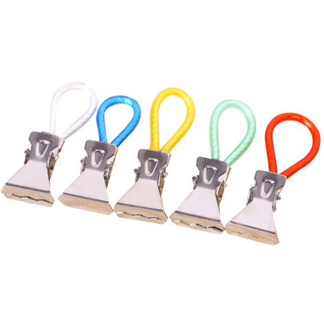 AlwaysH 10Pcs Towel Clip, Tea Towel Hook, Kitchen Towel Clip, Multicolored Towel Clips, Metal Hanging Kitchen Clips, for Kitchen, Cupboards and Bathrooms (5 Colors)