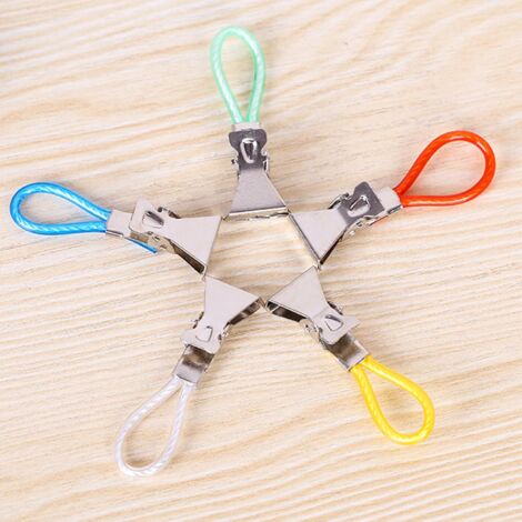 AlwaysH 10Pcs Towel Clip, Tea Towel Hook, Kitchen Towel Clip, Multicolored Towel Clips, Metal Hanging Kitchen Clips, for Kitchen, Cupboards and Bathrooms (5 Colors)