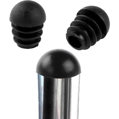 AlwaysH Black Round Chair Tube Caps Round Inlet Cap for Chair Leg Chair Leg Cap Rubber Chair Leg Protection 32 Pieces (19mm)