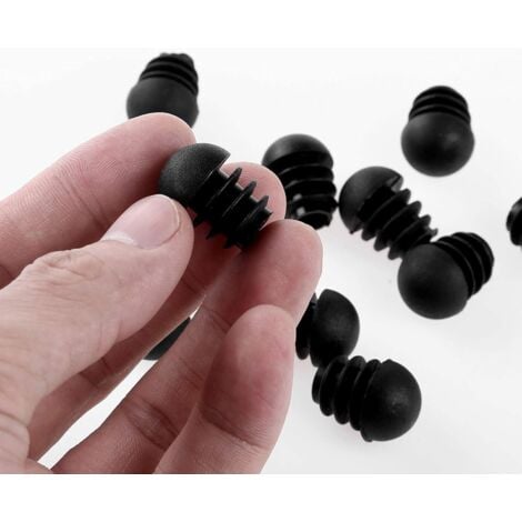 AlwaysH Black Round Chair Tube Caps Round Inlet Cap for Chair Leg Chair Leg Cap Rubber Chair Leg Protection 32 Pieces (19mm)