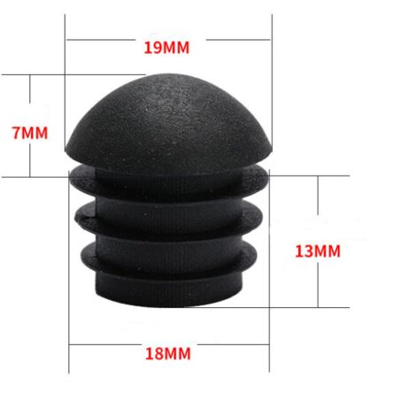 AlwaysH Black Round Chair Tube Caps Round Inlet Cap for Chair Leg Chair Leg Cap Rubber Chair Leg Protection 32 Pieces (19mm)