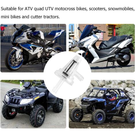 1/4" Clear 90-Degree Inline Fuel Filter For Kawasaki Motorcycle & ATV - 6mm/7mm Lines 3 thumbnail image