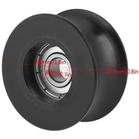 AlwaysH 4 pcs U Groove Pulley 0840UU Groove Wheel U Type U Pulley Roller Guide Wheel 8x40x20.5mm (4pcs)