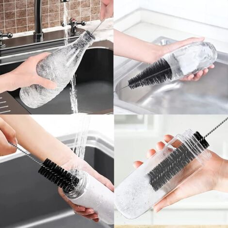 AlwaysH Set of 2 Bottle Brush Cleaning Brushes Bottle Brush Advanced Cleaning for Glass Bottles Thermos Baby Bottles and Cups.