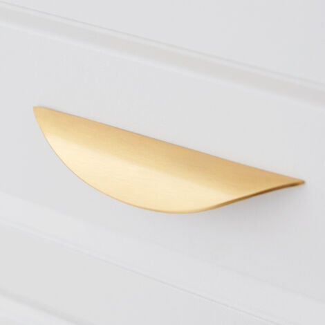 AlwaysH 4 Pcs Furniture Handles, Cupboard Pulls, Gold Drawer Pulls with 3-3/4 Inch Hole Spacing, Cupboard Door Handles, Kitchen Hardware