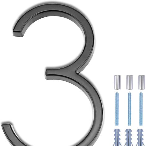 AlwaysH 12.5cm/6in Height Floating House Numbers - Black Door Numbers ...