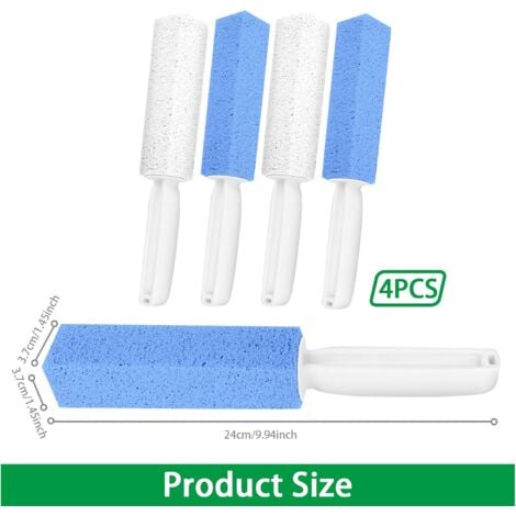 AlwaysH 4PCS Pumice Stone Cleaning Brush,Pumice Stone Cleaning Stone,Pumice Stone Clean Toilet,Pumice Stone with Plastic Handle,Cleaning Pumice,for Toilet Cleaning