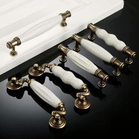 AlwaysH 6x Kitchen Cabinet Door Handles, Furniture Door Stick Handle, Cabinet Door Bar with Screws Hole Distance 96mm