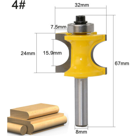 Half Round Router Cutters AlwaysH 5pcs 8mm Half Round Shank Bullnose Router Bit Woodworking ...