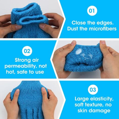 AlwaysH 2 Pairs Reusable Microfiber Gloves, Dust Gloves Microfiber Car Dusting Cleaning Glove for Home Cleaning
