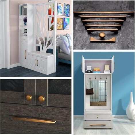 AlwaysH Set of 1 Kitchen Drawer Door Handle Zinc Alloy Handle Modern Brown Brass Hardware for Cabinet Bathroom Dresser