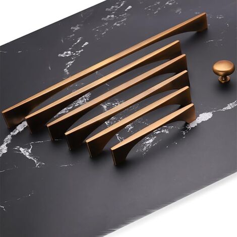 AlwaysH Set of 1 Kitchen Drawer Door Handle Zinc Alloy Handle Modern Brown Brass Hardware for Cabinet Bathroom Dresser