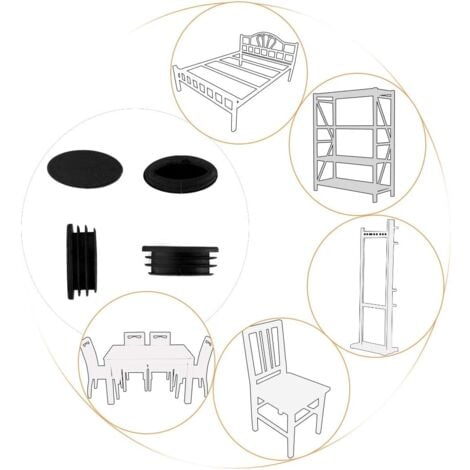 AlwaysH 10pcs Chair Leg Cap End Cap Leg Tube Insert Table Furniture Protection Oval Plastic Black 20×40mm