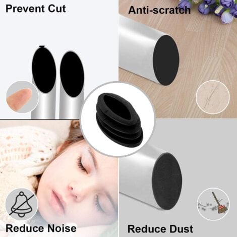 AlwaysH 10pcs Chair Leg Cap End Cap Leg Tube Insert Table Furniture Protection Oval Plastic Black 20×40mm