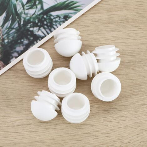 AlwaysH 36pcs 25mm Plastic Tube Insert Cap Round End Caps Tube Dome Inserts End Caps Furniture Accessories for Chairs Table Legs, White