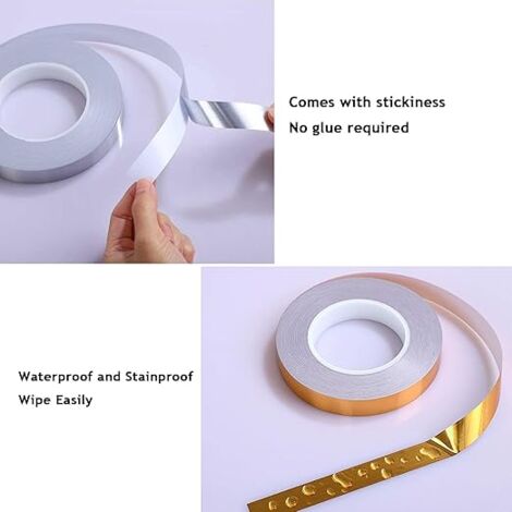 AlwaysH 【50 Meters Wall Molding】The beautiful decorative adhesive tape helps brighten up and beautify your tiles, giving your home a whole new look.
