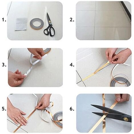AlwaysH 【50 Meters Wall Molding】The beautiful decorative adhesive tape helps brighten up and beautify your tiles, giving your home a whole new look.