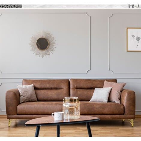 AlwaysH 4Pcs Gold Metal Furniture Legs, Modern Chic Elegant Replacement Sofa Leg, 15cm Coffee Table Leg, TV Cabinet, Bathroom Cabinet Floor Protection + Non-Slip Silent Base