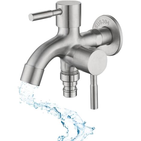 Robinet Extérieur Double Laiton Antique - 2 Sorties Eau Froide, Filetage 1/2", Style Européen, Pour Jardin Et Machine à Laver