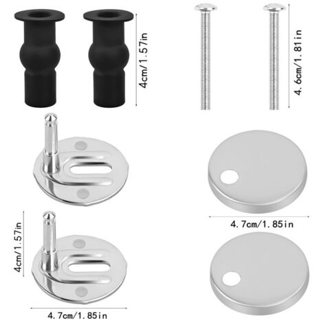 AlwaysH 2 Pack Universal Toilet Seat Fixings Hinged Toilet Seat Cover Toilet Seat Fixings Toilet Seat Replacement Fixing for Toilet Seat Toilet Seat Fix