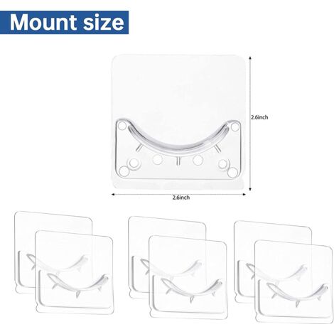 AlwaysH 6Pcs Adhesive Curtain Rod Holder Bath Curtain Rod Pole Holder Wall Mounted Towel Closet Pole Rod Hooks Shower Bar Mount Rod Holder for Home Bathroom