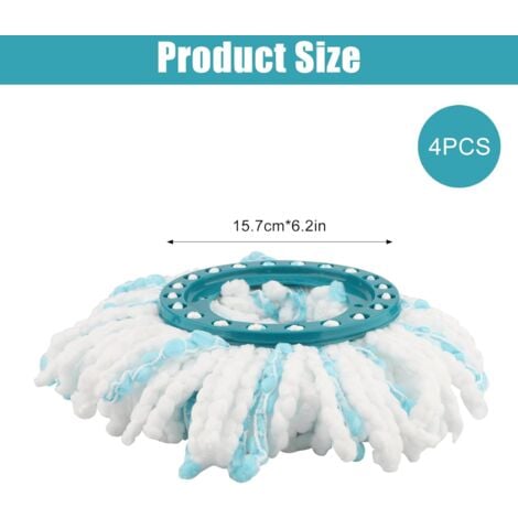 AlwaysH 4 Pieces for Leifheit Clean Twist Disc Mop Replacement Heads Microfiber Replacement Mops for Effective Cleaning of Dirt Particles, Floor Washing.