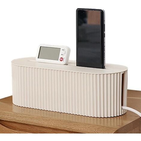 AlwaysH Cord Box, Safe Portable Cable Storage Boxes Socket Boxes, Flexible Extension Wire Hider Surge Protector Organizer Box for Office Home Kitchen Living Room