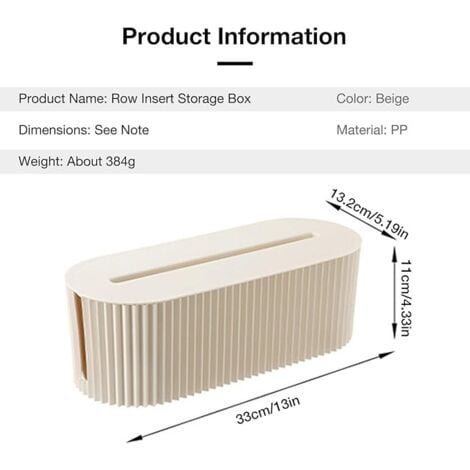 AlwaysH Cord Box, Safe Portable Cable Storage Boxes Socket Boxes, Flexible Extension Wire Hider Surge Protector Organizer Box for Office Home Kitchen Living Room
