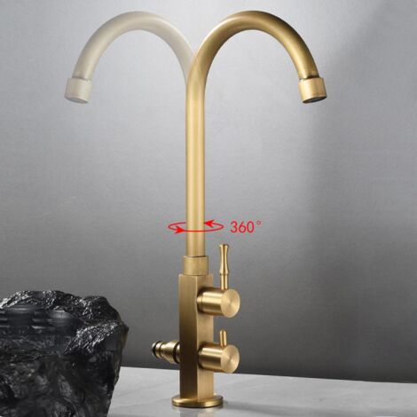 AlwaysH Antique Brass Faucet Single Cold Outdoor Sink Rotatable Faucet