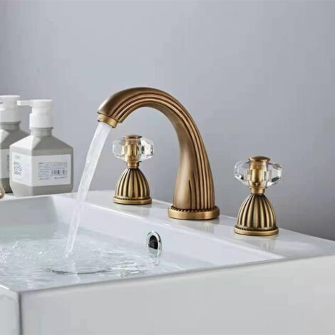 AlwaysH Antique Retro Style Bathroom Faucets Two Handles Brass Black ...