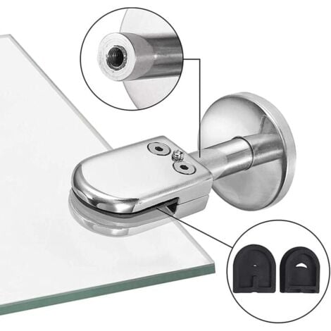 AlwaysH Glass Clamp for Stairs, 2 Pieces Glass Clamp 6-8mm, 304 Stainless Steel Glass Clamp, Glass Clamps for Balustrade