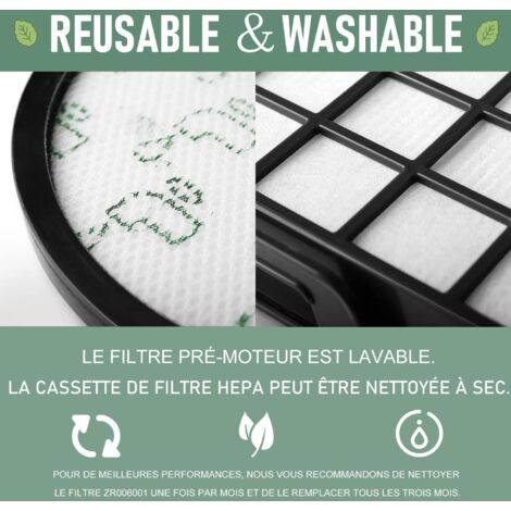2 Filtri Per Rowenta X-Trem Power Cyclonic Serie RO69xx E RO72xx,RO6941EA, RO6963EA,RO6921EA, RO6971EA, RO6993EA,RO7230EA,RO7260EA Filtri Di Ricambio,Codice Articolo ZR006001 - 11