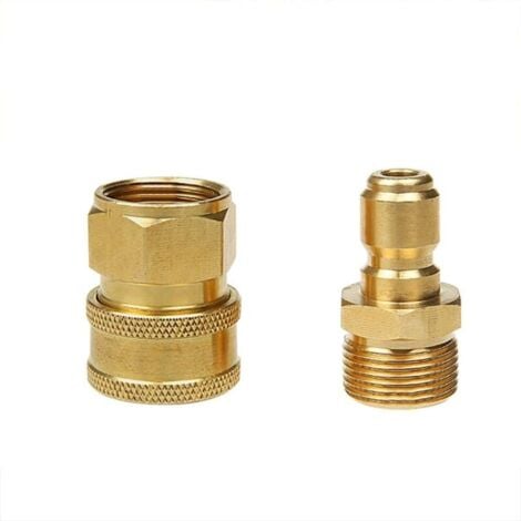 AlwaysH Pack of 2 brass quick connect fittings for your pressure washer hose. Ideal for quick exchange of guns and nozzles