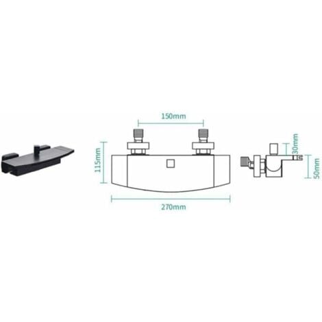 AlwaysH Black Waterfall Bathtub Faucet Wall Mounted Bathroom Bath Faucet With Hand Shower Bath Mixer Tap