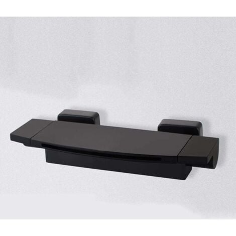 AlwaysH Black Waterfall Bathtub Faucet Wall Mounted Bathroom Bath Faucet With Hand Shower Bath Mixer Tap