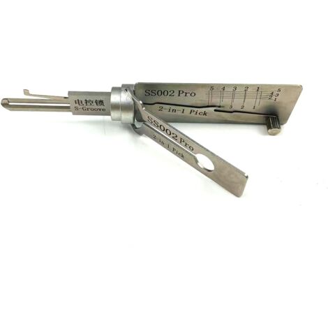 SS002R Outil De Crochetage Et De Décodeur 2 En 1 à Rainure Droite Pour Serrure De Porte S-Groove Pro 2 En 1