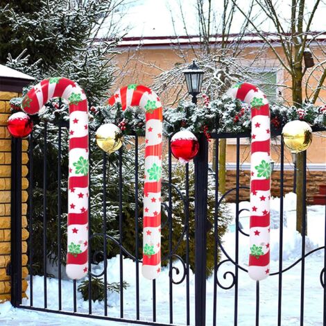AlwaysH 6 Pieces Inflatable Christmas Candy Cane 90cm Inflatable Candy Cane Inflatable Christmas Walking Stick Christmas Decoration Outdoor Candy Cane for Christmas Indoor or Outdoor Decoration