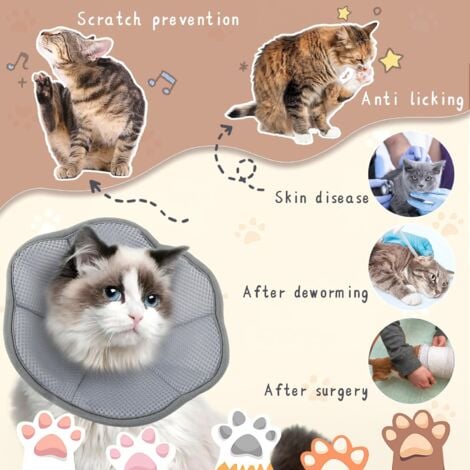 AlwaysH Cat Collar, Adjustable Anti-Scratch Cat Collar, Anti-Scratch Kitten Collar, Soft Cat Collar, Fabric Cat Collar, Anti-Licking Wound, Suitable for Kittens, Puppies