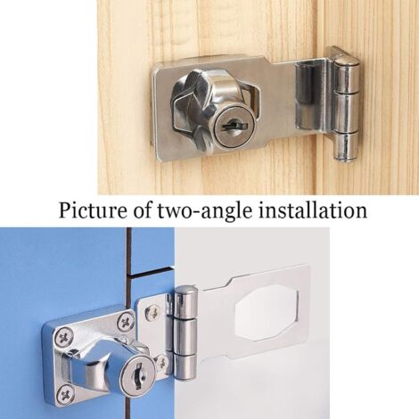 AlwaysH Padlock Locking Hasp 2 Pairs Zinc Alloy Locking Hasps, Hasp Lock, Zinc Alloy Hasp Lock for Locking Shed Doors Cabinets Boxes