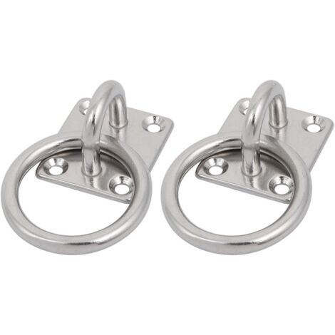 AlwaysH Kit Eyelet Plate with Ring, Stainless Steel Eyelet Plate Boat Eye Plates Eye Plate Hook Fastener,3035mm