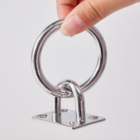AlwaysH Kit Eyelet Plate with Ring, Stainless Steel Eyelet Plate Boat Eye Plates Eye Plate Hook Fastener,3035mm