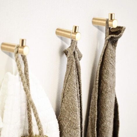 AlwaysH Pieces Brass Wall Mounted Coat Hooks, Gold Clothes Rack