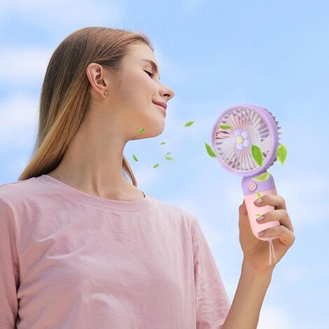 AlwaysH Personal Pocket Fan Portable Rechargeable Fan Small Cooling Fan Battery Operated Handheld Fan with Small Flower for Girls Boys Women Men 157.85.3cm