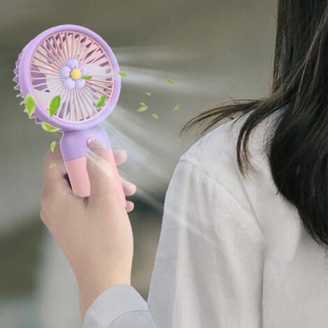AlwaysH Personal Pocket Fan Portable Rechargeable Fan Small Cooling Fan Battery Operated Handheld Fan with Small Flower for Girls Boys Women Men 157.85.3cm