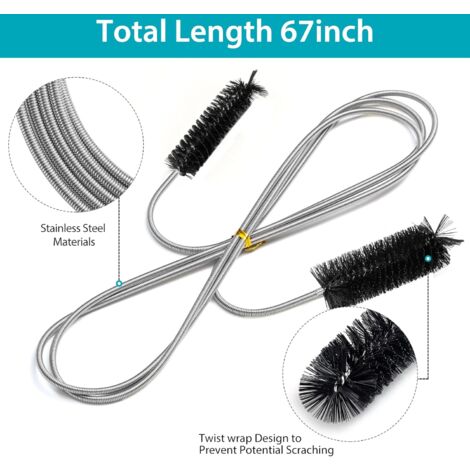 AlwaysH Flexible Feeder Tube Cleaning Brush - Pipe Cleaning Tool - Black