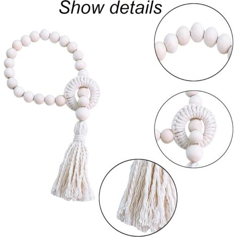 AlwaysH Pack Decorative Rope Curtain Tieback with Adjustable Rope Simple Braided Cotton Curtain Buckle Practical Rope Curtain Tiebacks for Home Hotel Window Decoration