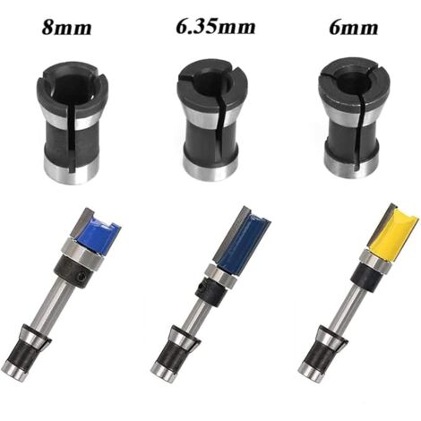 Adaptador Para Fresadora 3 Piezas, Ejes De 6mm, 6.35mm Y 8mm, Portaherramientas Para Grabado Y Corte