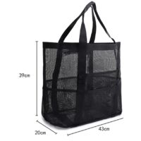 Large Mesh Beach Bag For Women – Lightweight Foldable Tote With 9 Pockets, Quick-Drying, Waterproof Interior, Perfect For Pool, Picnic & Travel